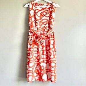 Gretchen Scott date night dress womens small jersey string thing orange vneck